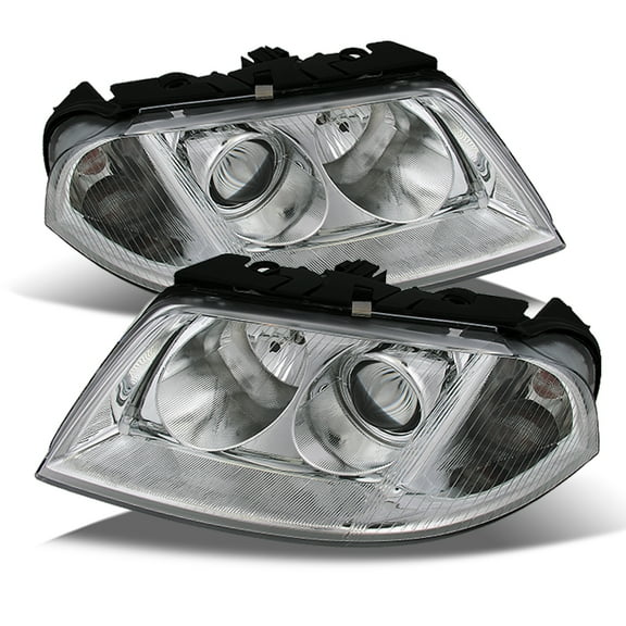 AKKON - For VW Passat Chrome Housing Projector Headlights Halogen Type Driver/Passenger Lamps