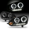 thumbnail image 1 of AKKON - For VW Rabbit GTI Jetta R32 Black Bezel Halo DRL LED Strip Halogen Type Projector Headlights, 1 of 7