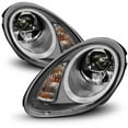 thumbnail image 1 of AKKON - [HID Type] For 2006-2008 Porsche Boxster / Cayman 987 Model LED DRL Grey Housing Projector Headlights LH+RH Pair, 1 of 5