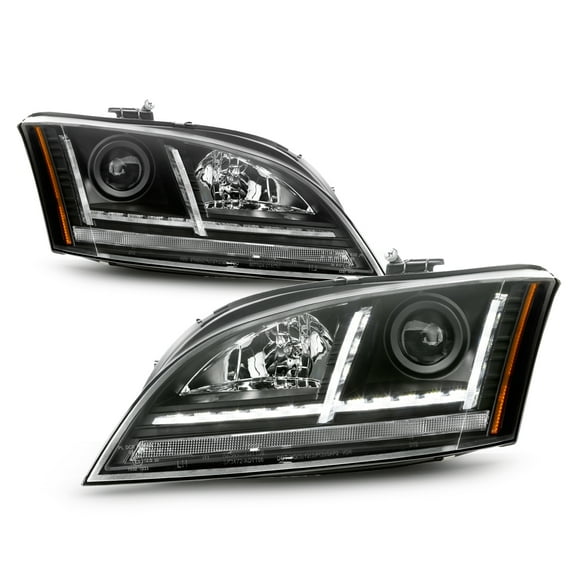 AKKON - [HID Xenon Model] Fits 2008-2014 Audi TT [Sequential Turn Signal] Projector Black LED Headlights Driver+Passenger Pair