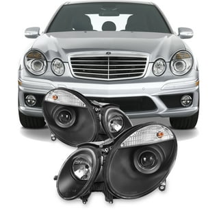 AKKON - Fits 1998-2004 Mercedes Benz R170 SLK-Class Black Bezel 1 Piece  Halo Projector Headlights w/Corner Signal Lamps