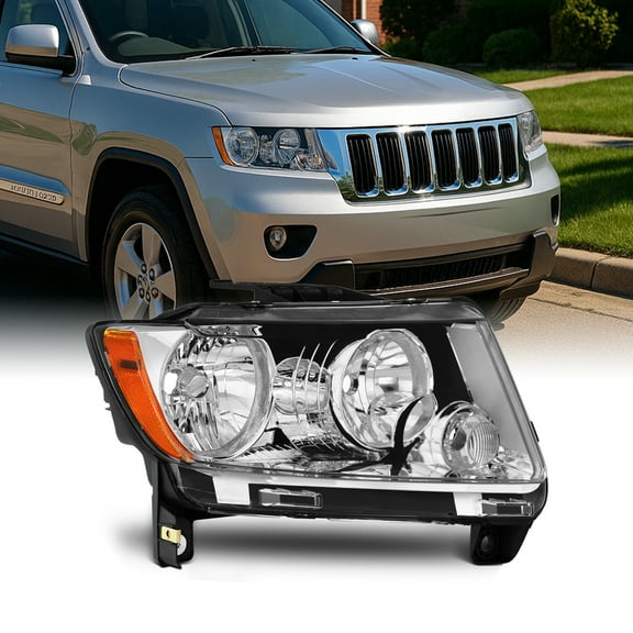 AKKON - [Halogen Style] Headlamp For 2011 2012 2013 Jeep Compass Grand Cherokee Chrome Headlights Passenger Right