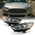 thumbnail image 1 of AKKON - Projector Chrome Headlights Pair Fits 2013-2016 Ford Fusion 4Door Sedan [Halogen Models] Driver Left + Passenger Right, 1 of 6