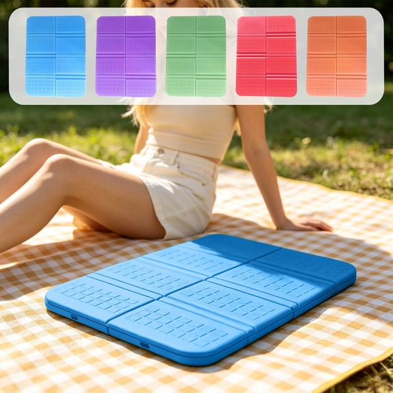 AKLJWH Foldable Seat Cushion, Portable Camping Seat Pad with Waterproof Foam Construction - Lightweight Sitting Mat for Camping Hiking Fishing Picnic Travel, Orange, 11"×15.3"