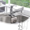 thumbnail image 1 of AKLJWH Sponge Holder for Kitchen Sink, Hanging Sponge Caddy Organizer, Kitchen Faucet Metal Sponge Holder, Sink Organizer for Sponge Soap Rag Dishcloth and Sink Supplies, White, 1 of 6