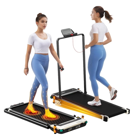 AKLUER 520A-B Dual-Sided Walking Pad Treadmill with 5% Incline, 2.5 HP Motor,Massage Function,LED Display,Remote Control,0.64 MPH,330 lbs Capacity