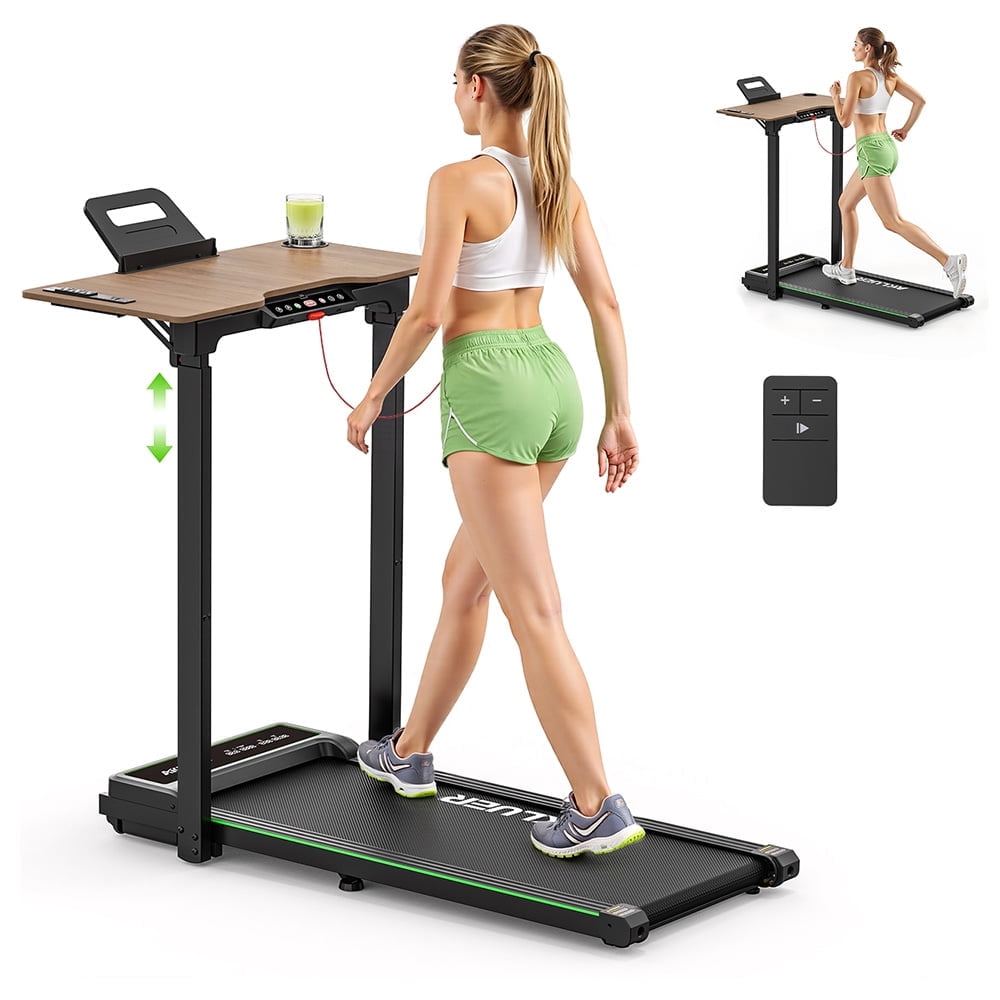 AKLUER P3-D Adjustable Height Desk Treadmill for Home & Office, 2.5HP Quiet Powerful Motor, 0.6-6.2MPH Adjustable Speed, 330LBS Weight Capacity, 6-Layer Anti-Slip Shock Absorbing Running Belt