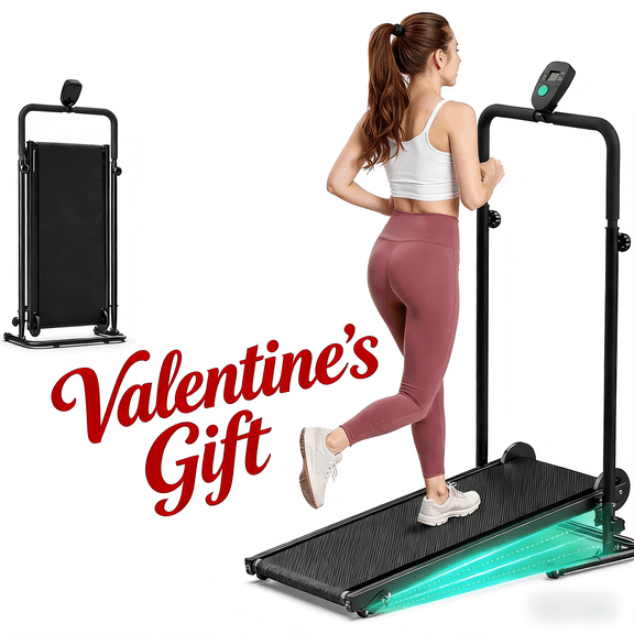 AKLUER RJ401 Non-Motorized Treadmill: 5% Incline, 3 Speed Levels, 330lbs Capacity, Anti-Slip Belt, LED Display & Shock Absorption, Compact Home Gym Black