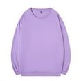 thumbnail image 1 of AKOEE Cotton Crewneck Sweatshirts for Men Casual Fall Winter Base Pullover Solid Color Loose Comfy Sweater Tops (L, Purple), 1 of 6