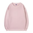 thumbnail image 1 of AKOEE Cotton Crewneck Sweatshirts for Men Casual Fall Winter Base Pullover Solid Color Loose Comfy Sweater Tops (XL, Pink), 1 of 6