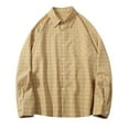 thumbnail image 1 of AKOEE Cotton Plaid Shirts Mens Long Sleeve Button Down Flannel Shirt Jackets Casual Fall Spring Clothes for Teens (XL, Yellow 01), 1 of 7