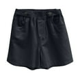thumbnail image 1 of AKOEE Cotton Summer Shorts Womens Elastic Waist Wide Leg Casual Short Pants with Pockets Solid Color Dressy Shorts (M, Black), 1 of 6