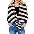 thumbnail image 1 of AKOEE Flannel Shawl Wraps Women Trendy Striped Plush Warm Knit Poncho Cape Soft Wraps for Office Travel Party (One Size, C), 1 of 4