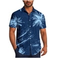 thumbnail image 1 of AKOEE Hawaiian Shirts for Men Short Sleeve Button Down Collared Blouses Lightweight Graphic Printed Tops (3XL, Navy), 1 of 6