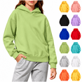 thumbnail image 1 of AKOEE Kids Pullover Hoodies Lightweight Casual Boys Girls Solid Long Sleeve Hooded Sweatshirts Tops, Green 9-10 Years, 1 of 8
