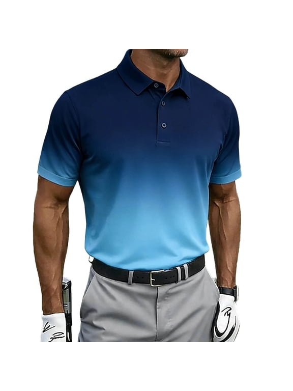 Men's Golf Shirts Moisture Wicking Performance Polos Short Sleeve Collared Summer Casual Quick Dry Tops