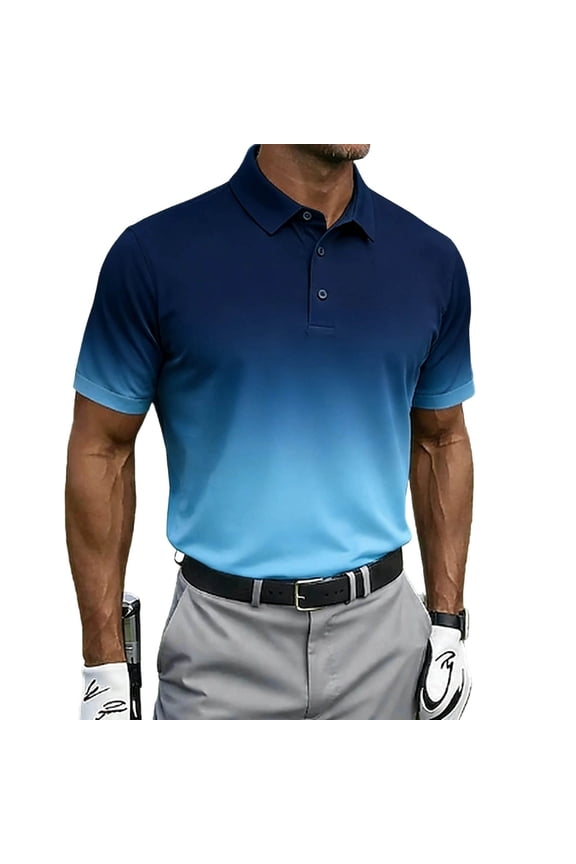 Men's Golf Shirts Moisture Wicking Performance Polos Short Sleeve Collared Summer Casual Quick Dry Tops