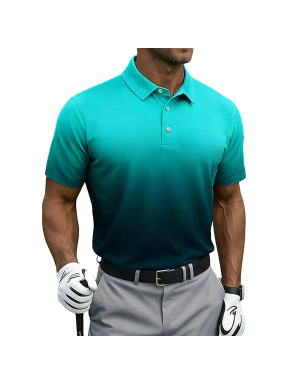 Men's Golf Shirts Moisture Wicking Performance Polos Short Sleeve Collared Summer Casual Quick Dry Tops