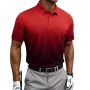 AKOEE Mens Golf Shirts Moisture Wicking Performance Polos Short Sleeve Collared Summer Casual Quick Dry Tops