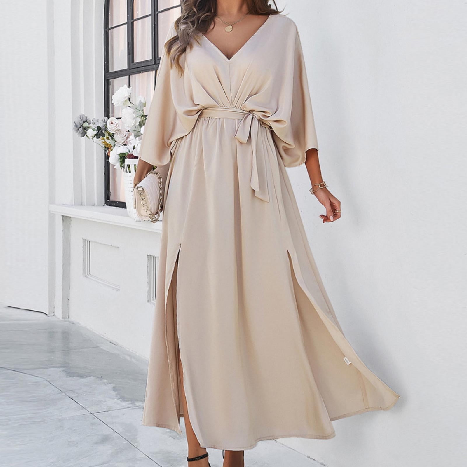 Long sleeve rayon maxi dress sale
