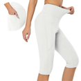 thumbnail image 1 of AKOEE Short Leggings for Women High Waisted with Pockets Knee Length Yoga Pants Workout Gym Summer Capris Jeggings, 1 of 6