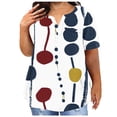 thumbnail image 1 of AKOEE Summer Plus Size Cotton T Shirts Womens Loose Fit V Neck Tops Short Sleeve L-5X Stretch Casual Large Tees (Large, White 03), 1 of 5