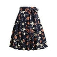 thumbnail image 1 of Savings AKOEE Vintage Tea Length Skirts for Women Elegant Party Cocktail High Waist Dots Swing Midi Skirt with Bow Belt (S, Blue 01), 1 of 4