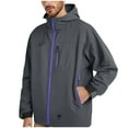 thumbnail image 1 of AKOEE Waterproof Jackets for Men with Hood Windrpoof Outdoors Hiking Rain Coat Zipper Pockets Full-zip Raincoats (XL, Gray), 1 of 6