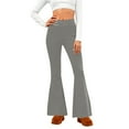 thumbnail image 1 of AKOEE Women's Flared Leggings Buttery Soft High Waisted Yoga Bell Bottom Pants Stretchy Workout Trousers (XL, Gray), 1 of 6