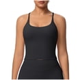 thumbnail image 1 of AKOEE Women's Yoga Crop Tops Seamless Cross Back Thin Strap Stretch Longline Gym Workout Sports Bra (S, Black), 1 of 6