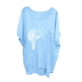 thumbnail image 1 of AKOEE Womens 2024 Fashion Oversized Long Tops Summer Casual Crew Neck Bat Short Sleeve Loose Asymmetrical Shirt (3X-Large, Blue 05), 1 of 4