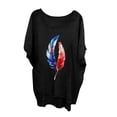 thumbnail image 1 of AKOEE Womens 2024 Fashion Oversized Long Tops Summer Casual Crew Neck Bat Short Sleeve Loose Asymmetrical Shirt (Medium, Black 04), 1 of 4