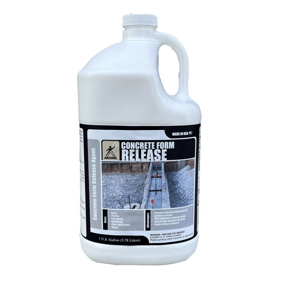 AKONA Concrete Form Release - White, Prevents Concrete Adhesion 1 Gallon