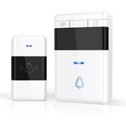 AKOYU 1,000ft Wireless Doorbell Waterproof Door Chime Push Button 58 Chimes 5 Volume Levels