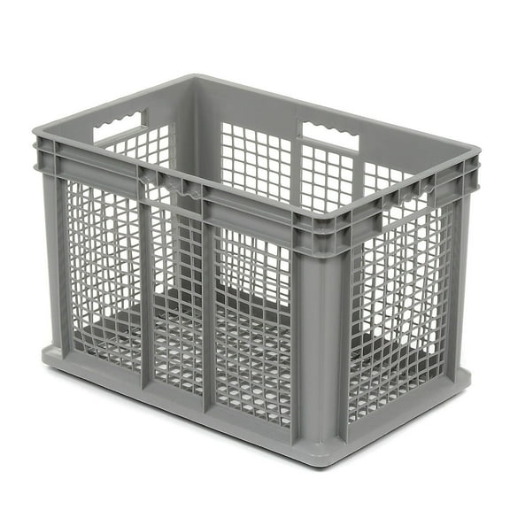Global Industrial 4563400 Mesh Straight Wall Container - 23.75 x 15.75 x 16.125 in. - Gray