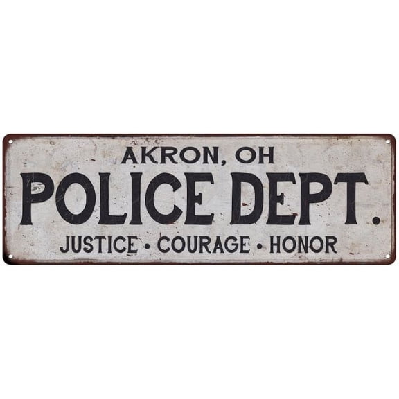AKRON, OH POLICE DEPT. Home Decor Metal Sign Gift 6x18 106180012109