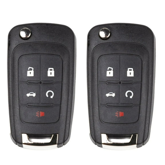 AKS KEYS Compatible with Buick Chevrolet GMC New Keyless Remote 5 Button Flip Car Key Fob Select Vehicles that Use FCC# OHT01060512 (2 Pack)
