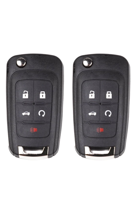 Compatible with Buick Chevrolet GMC New Keyless Remote 5 Button Flip Car Key Fob Select Vehicles that Use FCC# OHT01060512 (2 Pack)