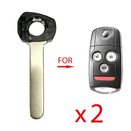 AKS KEYS New Keyless Remote Flip Key Replacement Uncut Blade w/o chip for Acura (2 Pack)