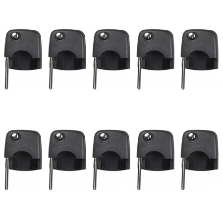 AKS KEYS New Remote Flip Key Case Shell Fit For Audi Round Head Without Chip HU66(10Pack)