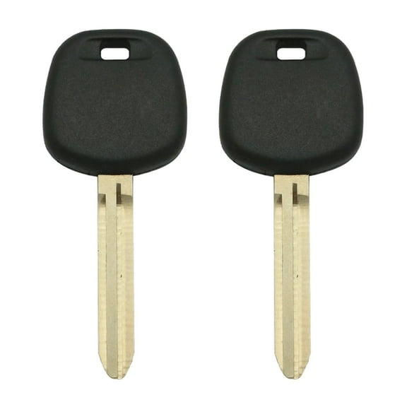 AKS KEYS New Replacement Uncut Blank Transponder Key for Toyota - 4C Chip - TR47 (2 Pack)