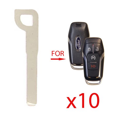 AKS KEYS New Replacement Uncut Insert Emergency Key HS For Ford (HU101) (10 Pack)