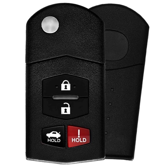 AKS KEYS New Replacement for Mazda Flip Remote Key Fob 4B BGBX1T478SKE12501 (2 Pack)