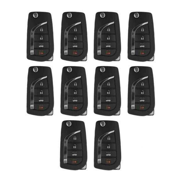 AKS KEYS New Replacement for Toyota Camry Remote Flip Key Fob 4B FCC# HYQ12BFB (10 Pack)