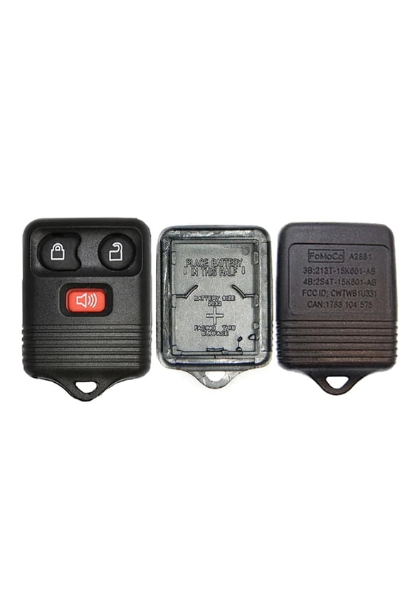 New Shell Case 3 Button Pad Compatible with Ford Remote Key Fob with FCC ID CWTWB1U345 Fix Worn - Black