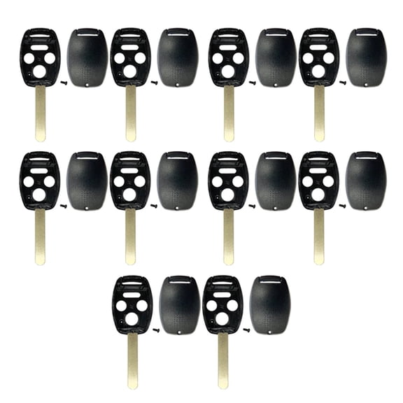 AKS KEYS Replacement for Honda Remote Key Shell 4 Buttons - Without Chip Holder, Keyway HO01 (10 Pack)