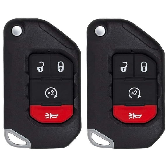 AKS KEYS Replacement for Jeep Smart Flip Key Fob 4 Buttons and Remote Start That Uses FCC OHT1130261 (2)