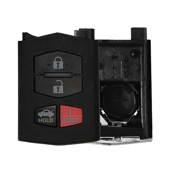AKS KEYS Replacement for Mazda Remote Keyless Entry Flip Key Shell 4 Buttons That Uses FCC ID IBGBX1T478SKE12501 Compatible with Mazda 3, 6, MX5 Miata. Shell only (1)