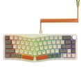 thumbnail image 1 of AKS068 65% Wired Mechanical Gaming Keyboard with Coiled Cable, 68-Key Alice-Layout Mechanical Keyboard, RGB Hot Swappable Red Switches VIA/QMK Programmable Knob Gasket Mount for Win/Mac (Grey), 1 of 9