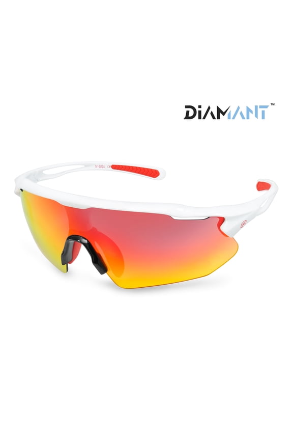 AKSEL Diamantâ„¢ Black Red Sports Sunglasses - Hiking, Running, Cycling